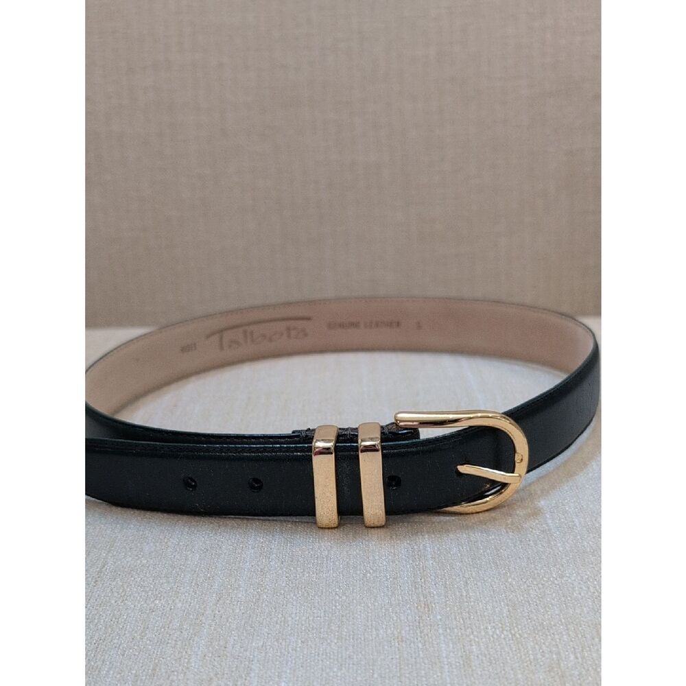 Talbot's Dark Green Leather Belt with Solid Brass Buckle Size S - Picture 8 of 11
